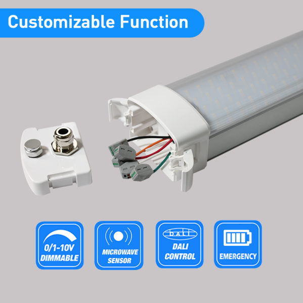Tool-free latch end cap LED batten light