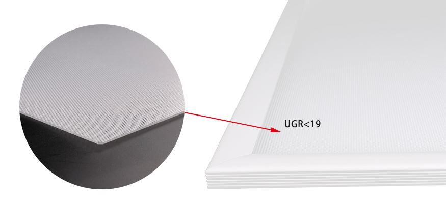 Ultra-thin low UGR LED ceiling panel light