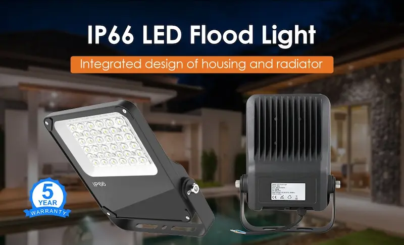 LED floodlights for protected outdoor lighting applications.