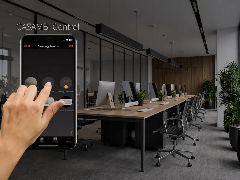 Casambi control system in a commercial lighting project
