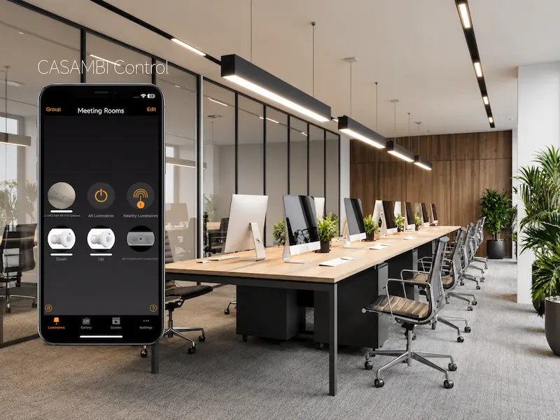 Casambi wireless control system in a commercial lighting project