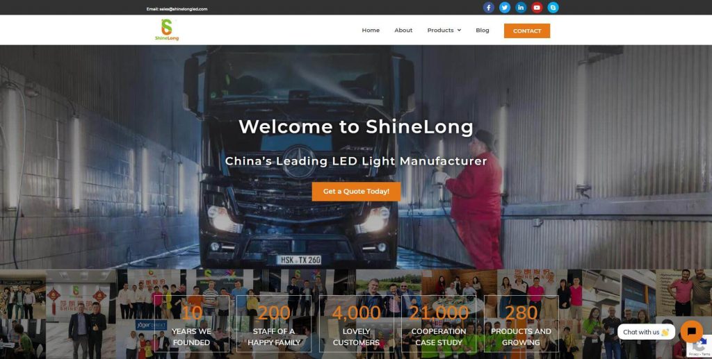 shinelong homepage screenshot