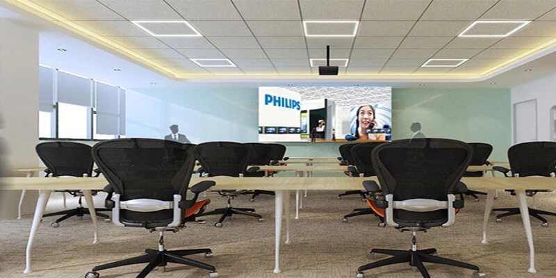 Edge-lit frame light for meeting room lighting