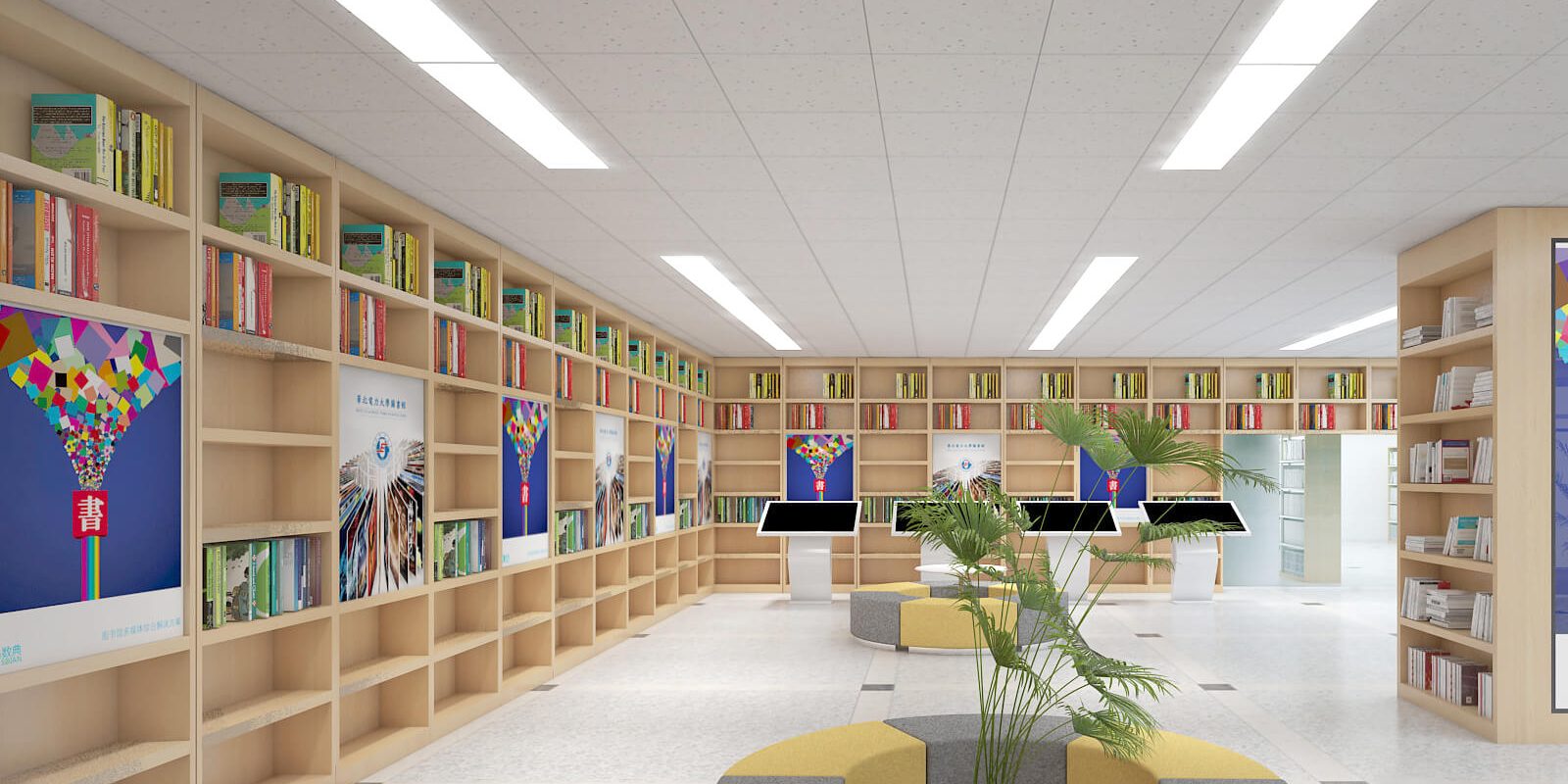 LED Panel Lights in Library