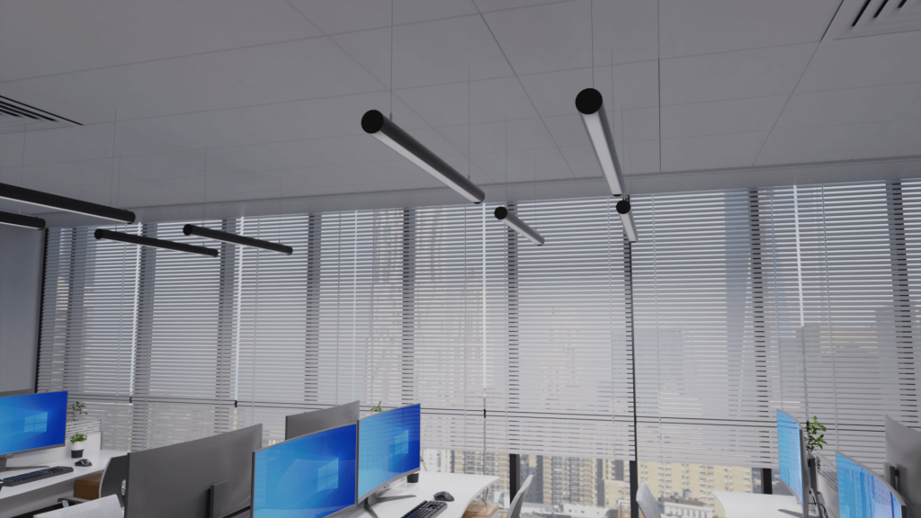 linear led lights in office