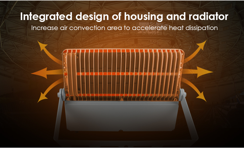 led flood lights with heat dissipation design, highly efficient heat dissipation
