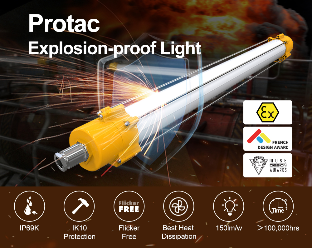 IP69K LED explosion proof light for industrial safety