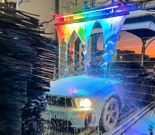 multi-color car wash lighting