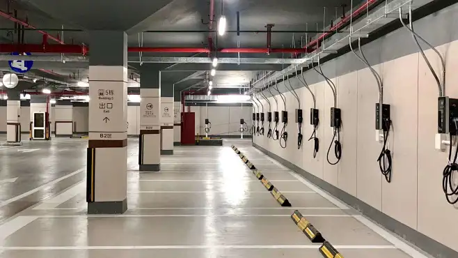 Underground car park lighting for control and equipment rooms.