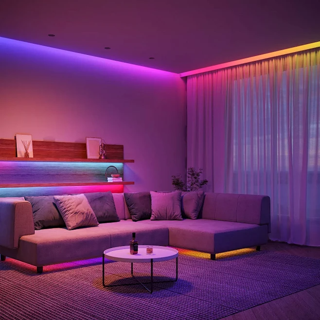 Home theater with ambient RGB LED light