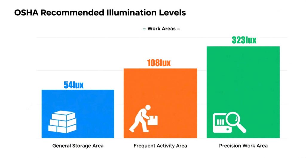 warehouse lighting standards based on OSHA recommendations