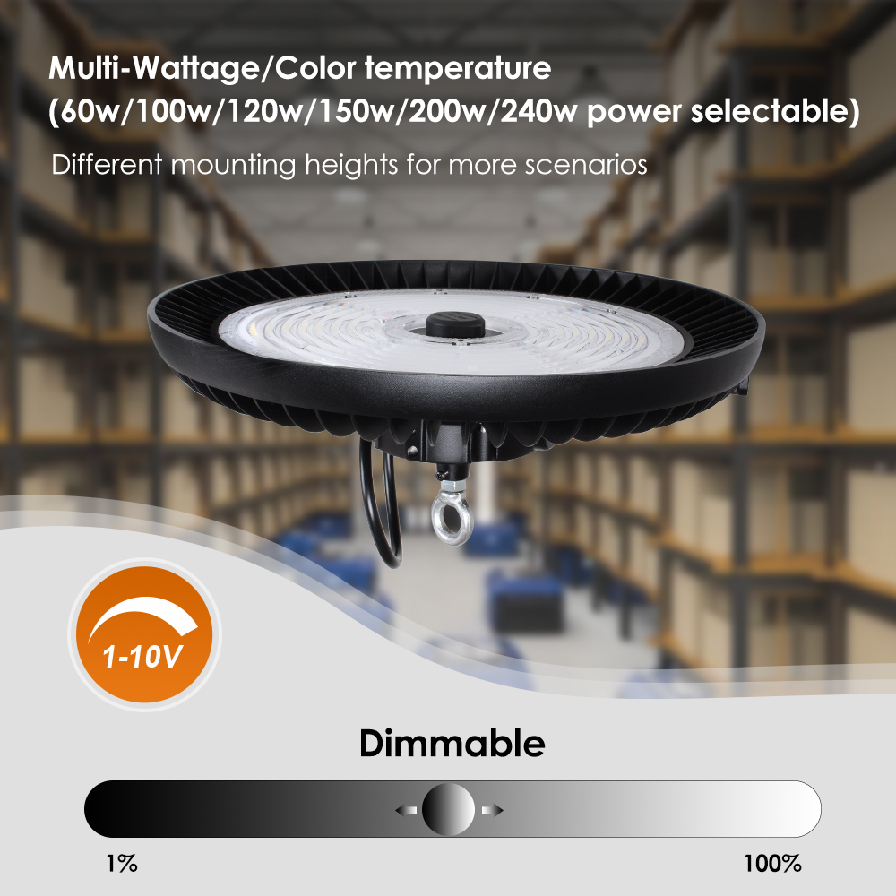 Dimmable LED warehouse UFO high bay light