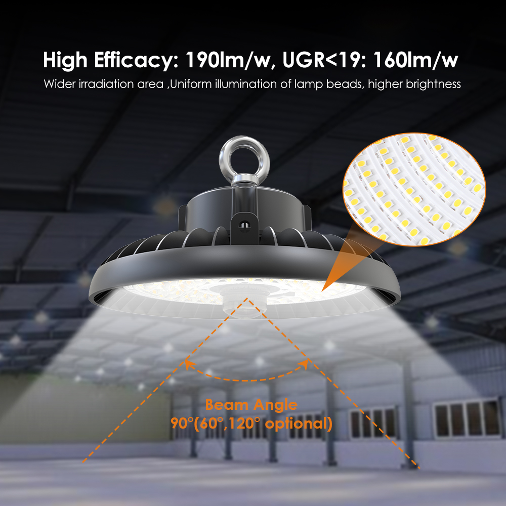 High efficacy LED warehouse UFO high bay light
