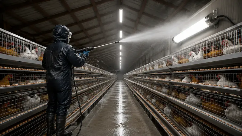 IP69K LED poultry light high pressure washdown chicken farm cleaning