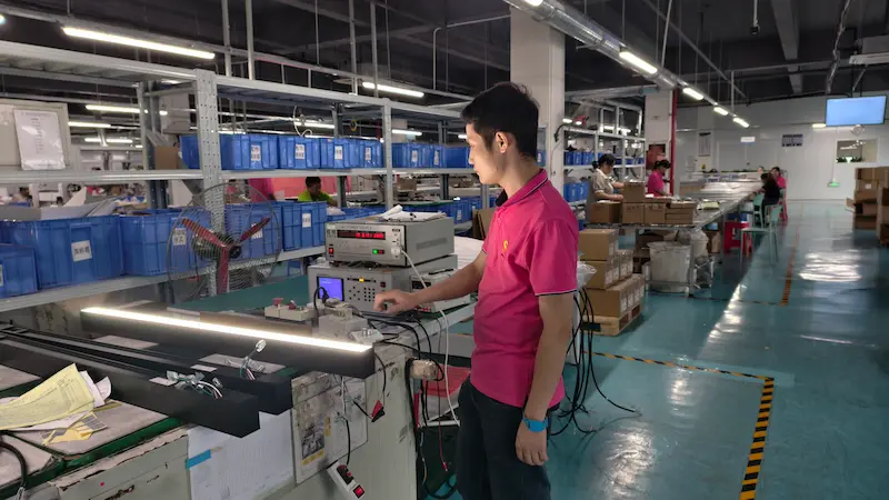 LED Factory Testing Scene