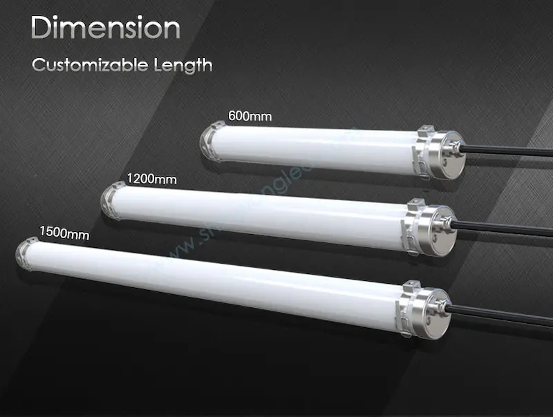 IP69K LED tri-proof light dimension