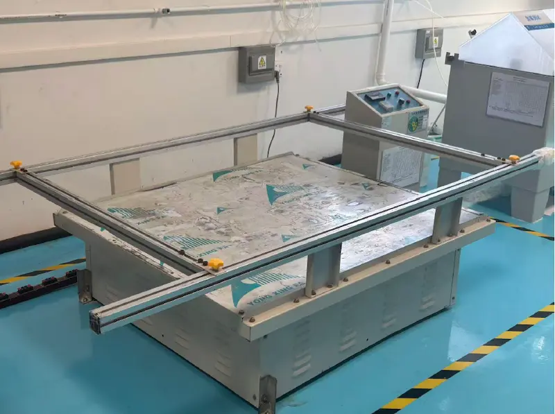Vibration testing equipment for packaged LED lighting fixtures
