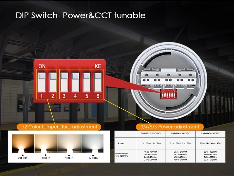 Eco Rancher IP66 led tri-proof light cct and power adjustment