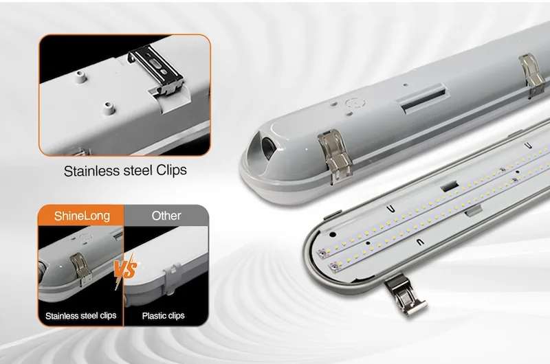 EcoAlpha PC IP65 LED vapor-tight light clips