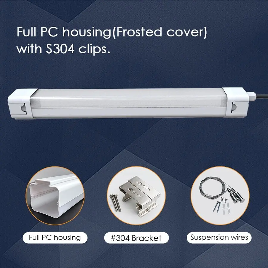 EcoMini II PC IP65 LED vapor-tight light with full PC housing