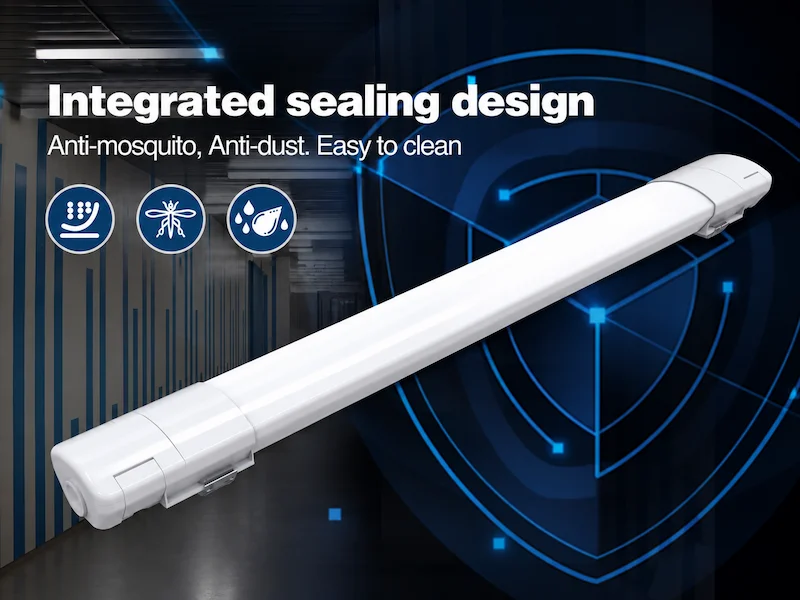 PC IP65 LED triproof light fixture design
