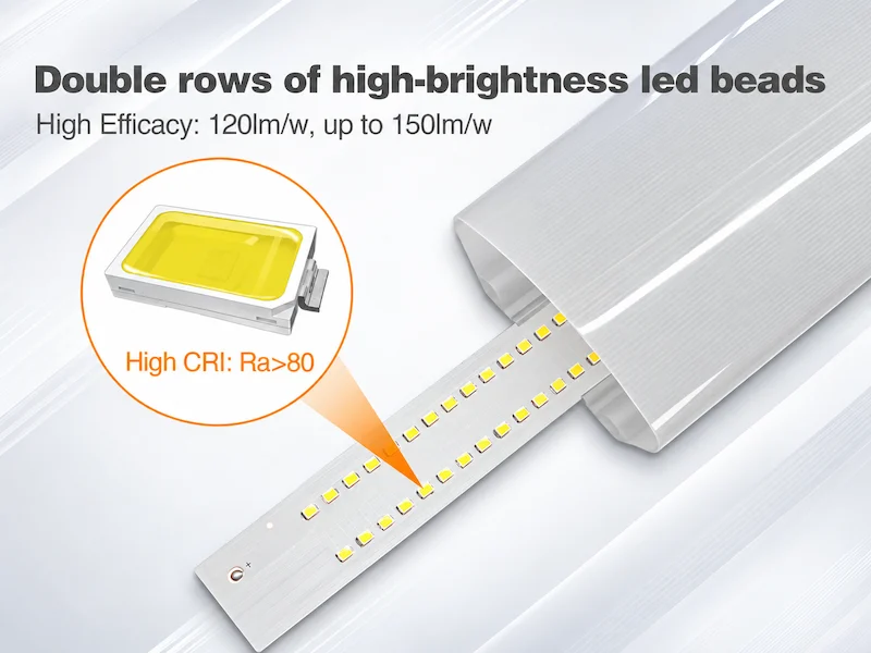 PC IP65 LED triproof light fixture efficacy