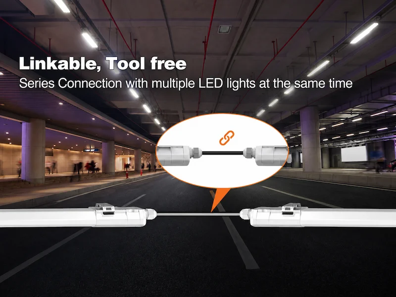 Utilee PC IP65 LED tri-proof light linkable fixture