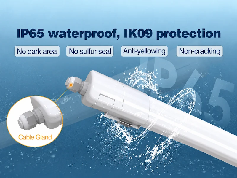 PC IP65 LED triproof light fixture protection