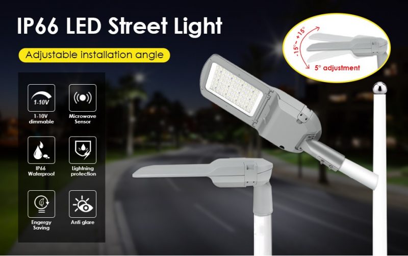 IP66 LED Street Light, adjustoble instollation angle